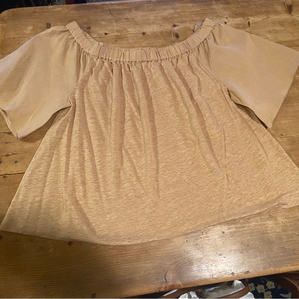 Chicos off the shoulder short flutter sleeve top